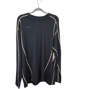 Asics Long Sleeve Running Top Men's Athletic Shirt Black Training -‎ 2XL